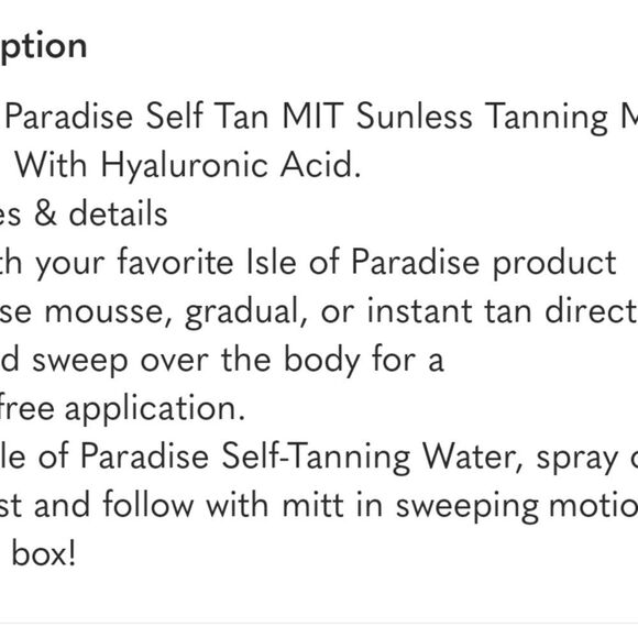 Isle of Paradise Vegan Self Tan Applicator Sunless Tanning Mitt - Picture 8 of 9